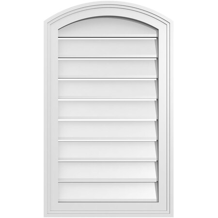 Ekena Millwork Arch Top Surface Mount PVC Gable Vent: Non-Functional, w/2"W x 1-1/2"P Brickmould Frame, 18"W x 28"H GVPAR18X2802SN